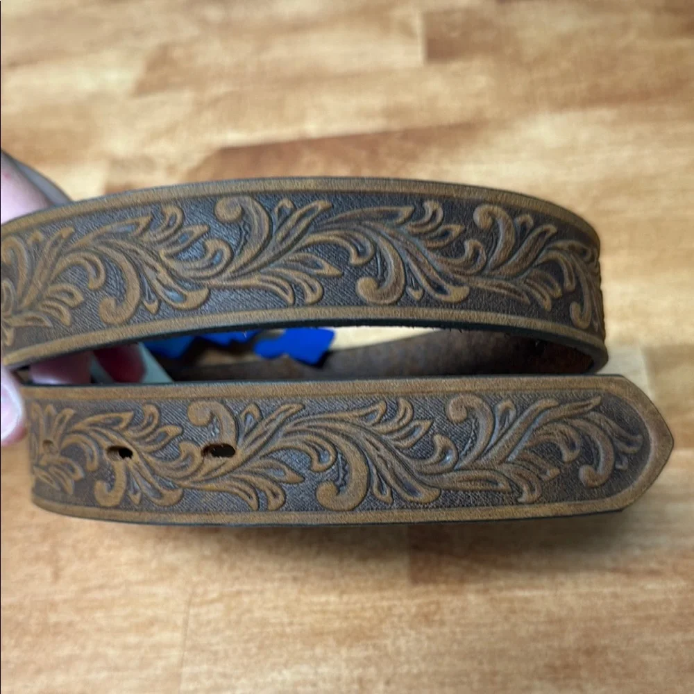 NWT Tony Lama Kids 26 “Little Texas” Brown Leather Belt w/ Silver Buckle